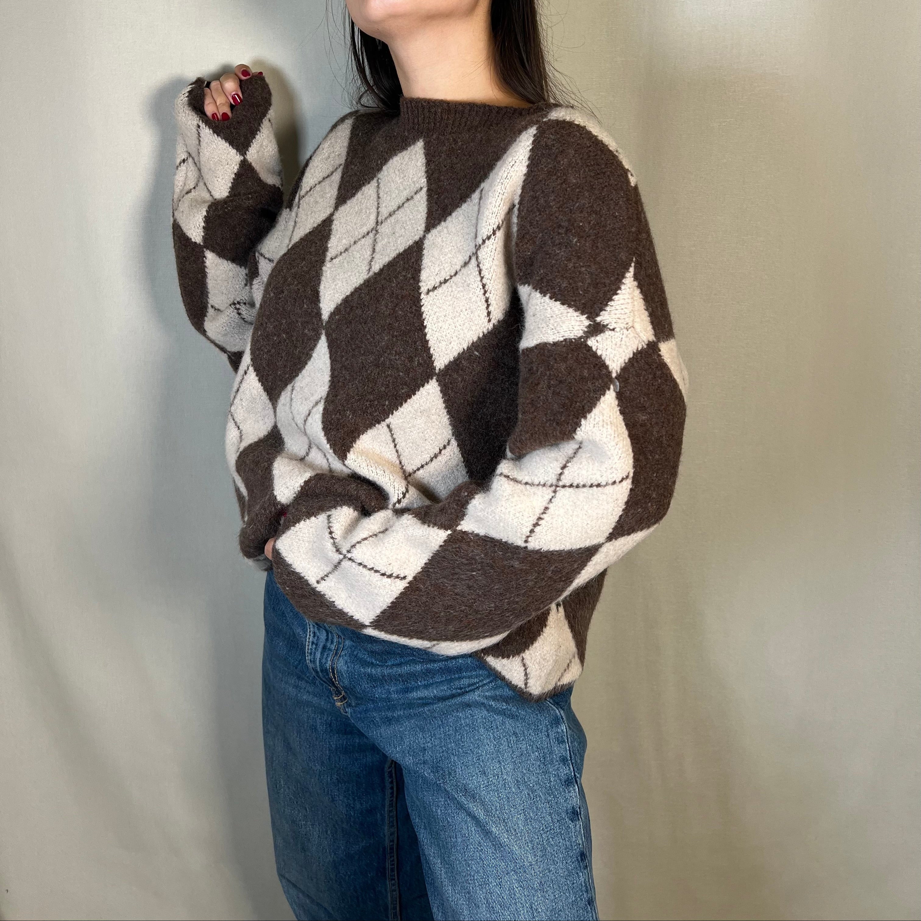 JERSEY DE PUNTO ROMBOS MARRÓN