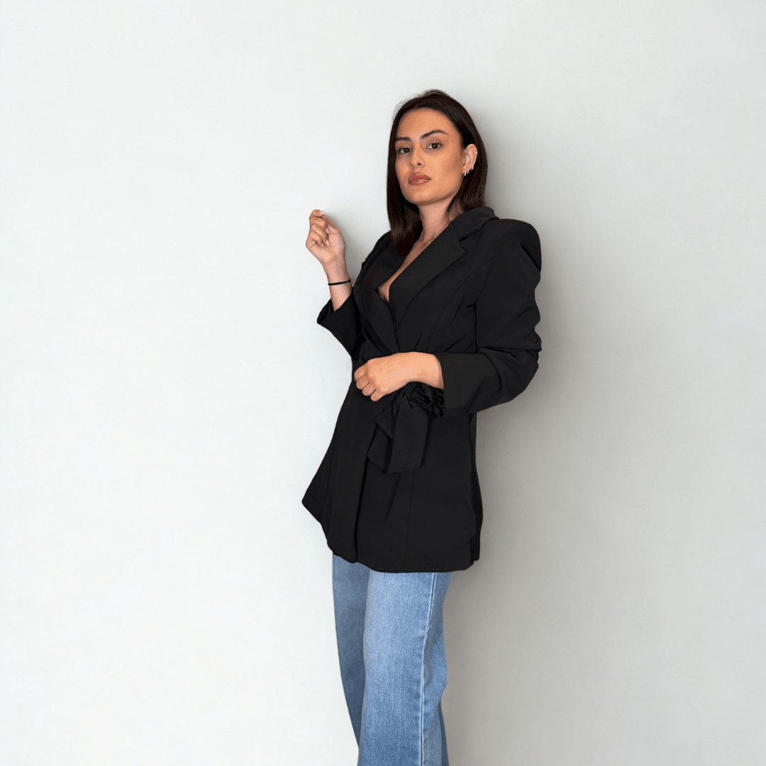BLAZER NEGRA CRUZADA - Maro Studio