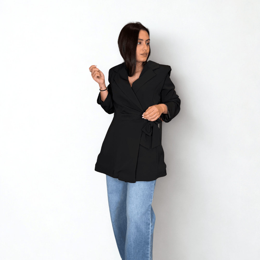 BLAZER NEGRA CRUZADA - Maro Studio