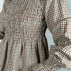 BLUSA MANGAS ABULLONADAS CUADRO - Maro Studio