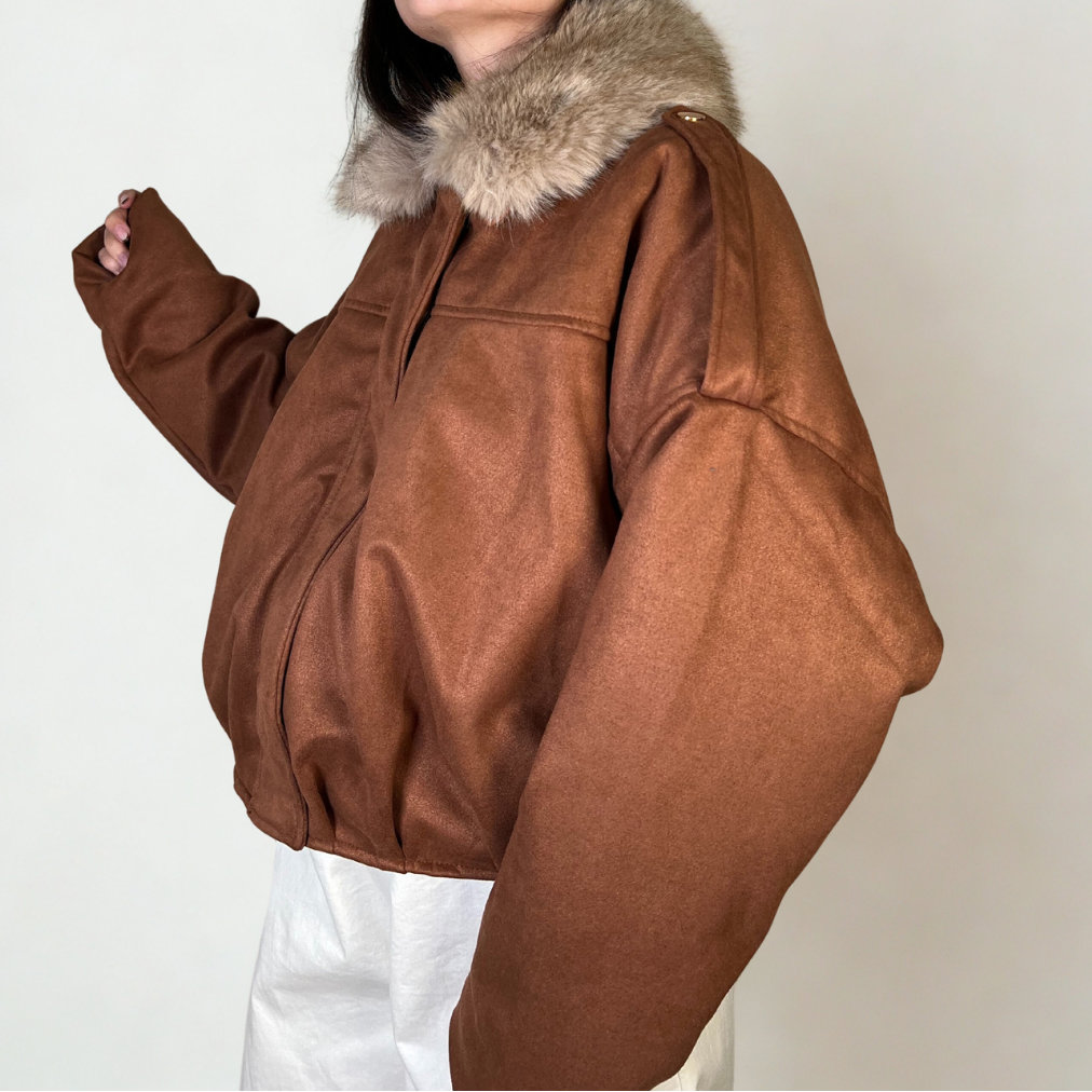 CHAQUETA ANTELINA MARRON CON PELOS