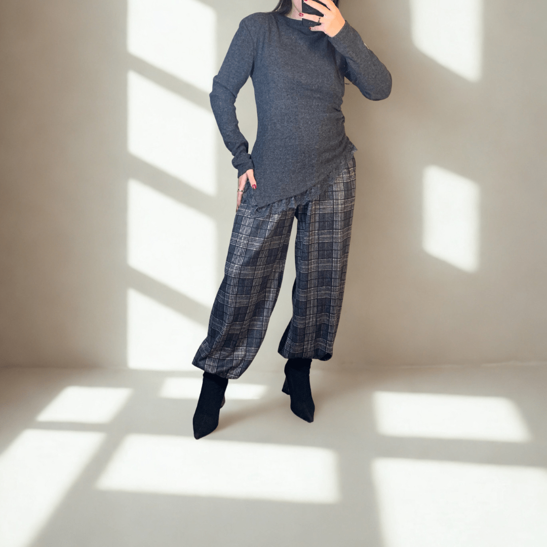 PANTALÓN CUADROS GRIS - Maro Studio