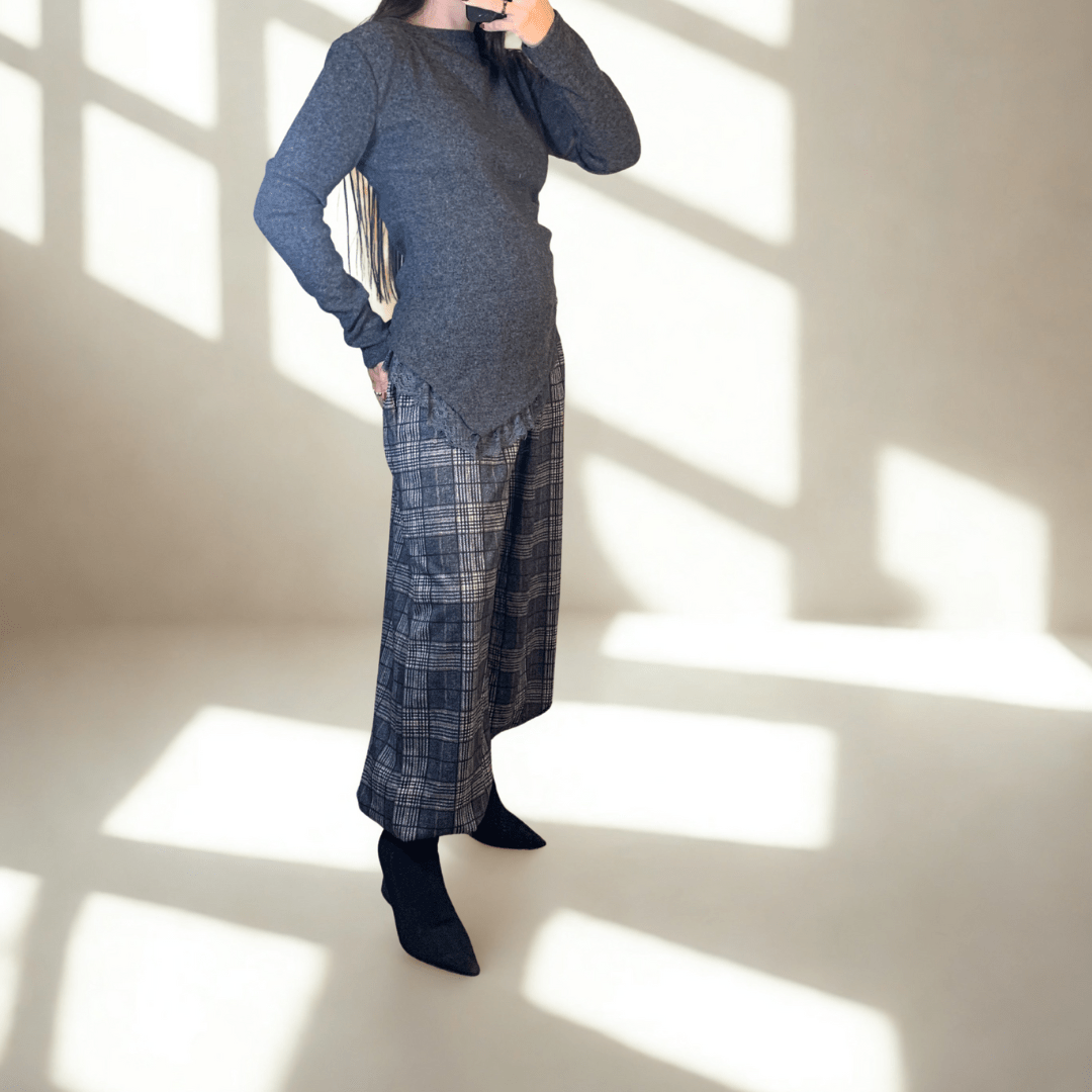 PANTALÓN CUADROS GRIS - Maro Studio