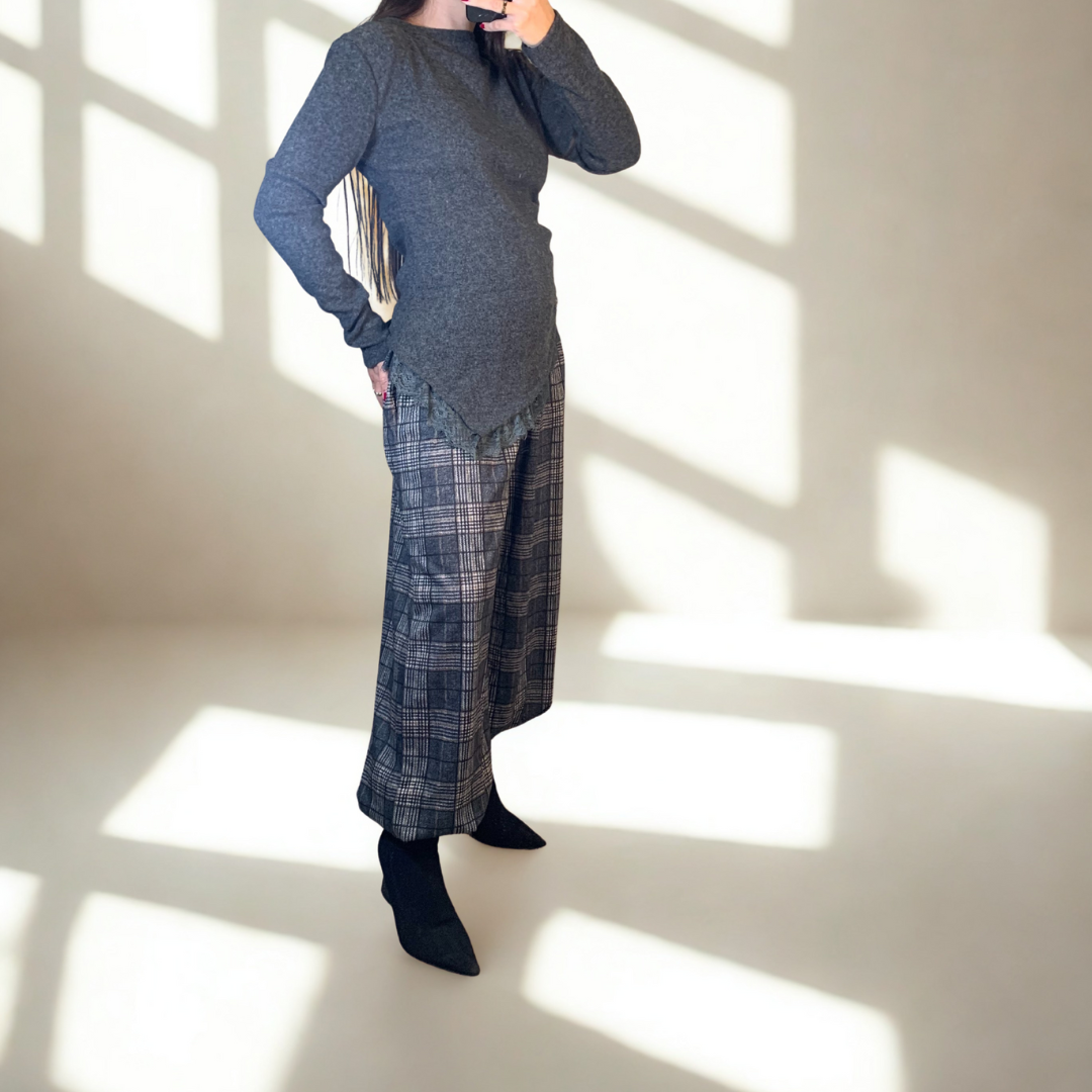 PANTALON CUADROS GRIS