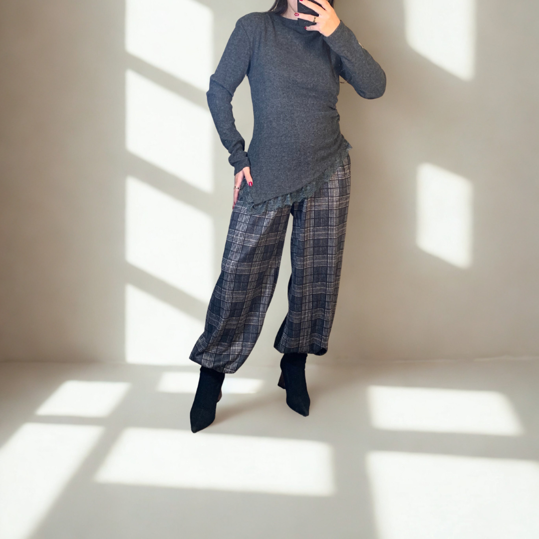 PANTALON CUADROS GRIS