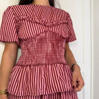 TOP EFECTO CORSET ESTAMPADO RAYAS - Maro Studio
