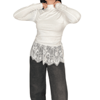 TOP ENCAJES DE MANGAS LARGAS BLANCO - Maro Studio