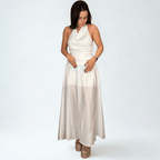 VESTIDO BLANCO ESCOTE HALTER - Maro Studio