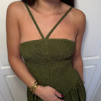 VESTIDO MIDI TORSO AJUSTADO - Maro Studio